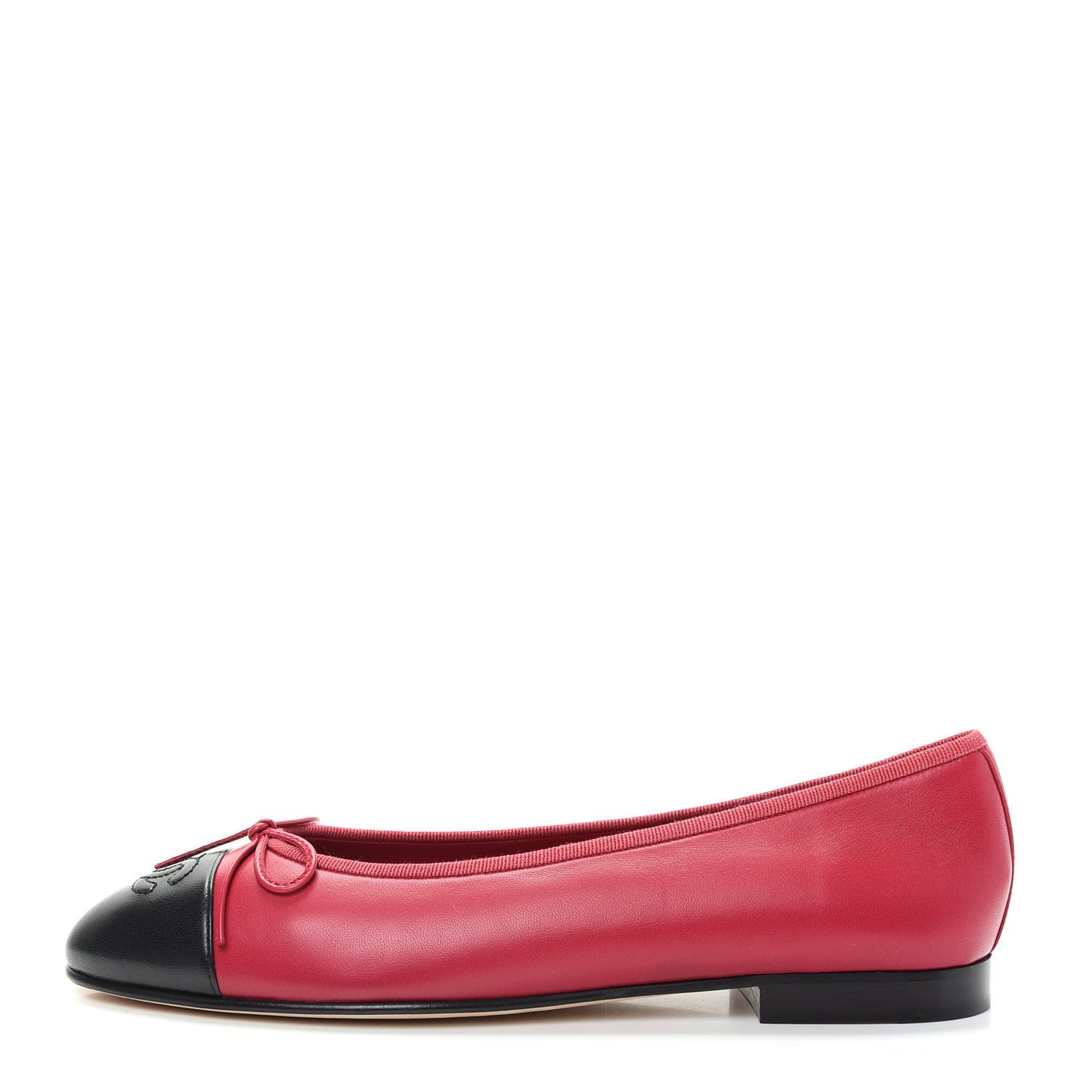 Lambskin Cap Toe CC Ballerina Flats 39.5 Pink Black