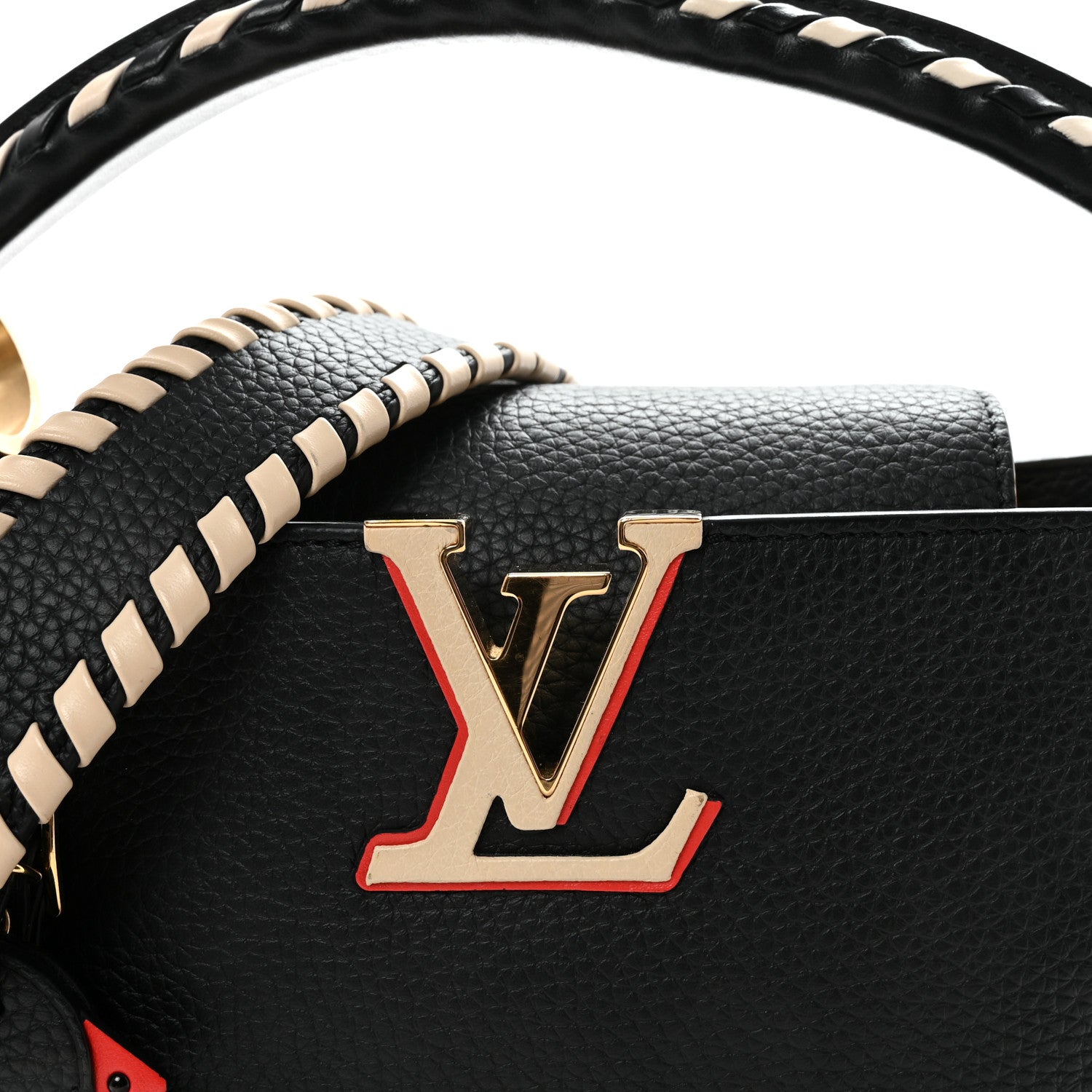 Louis Vuitton Taurillon Crafty Capucines MM Black 7 of 9
