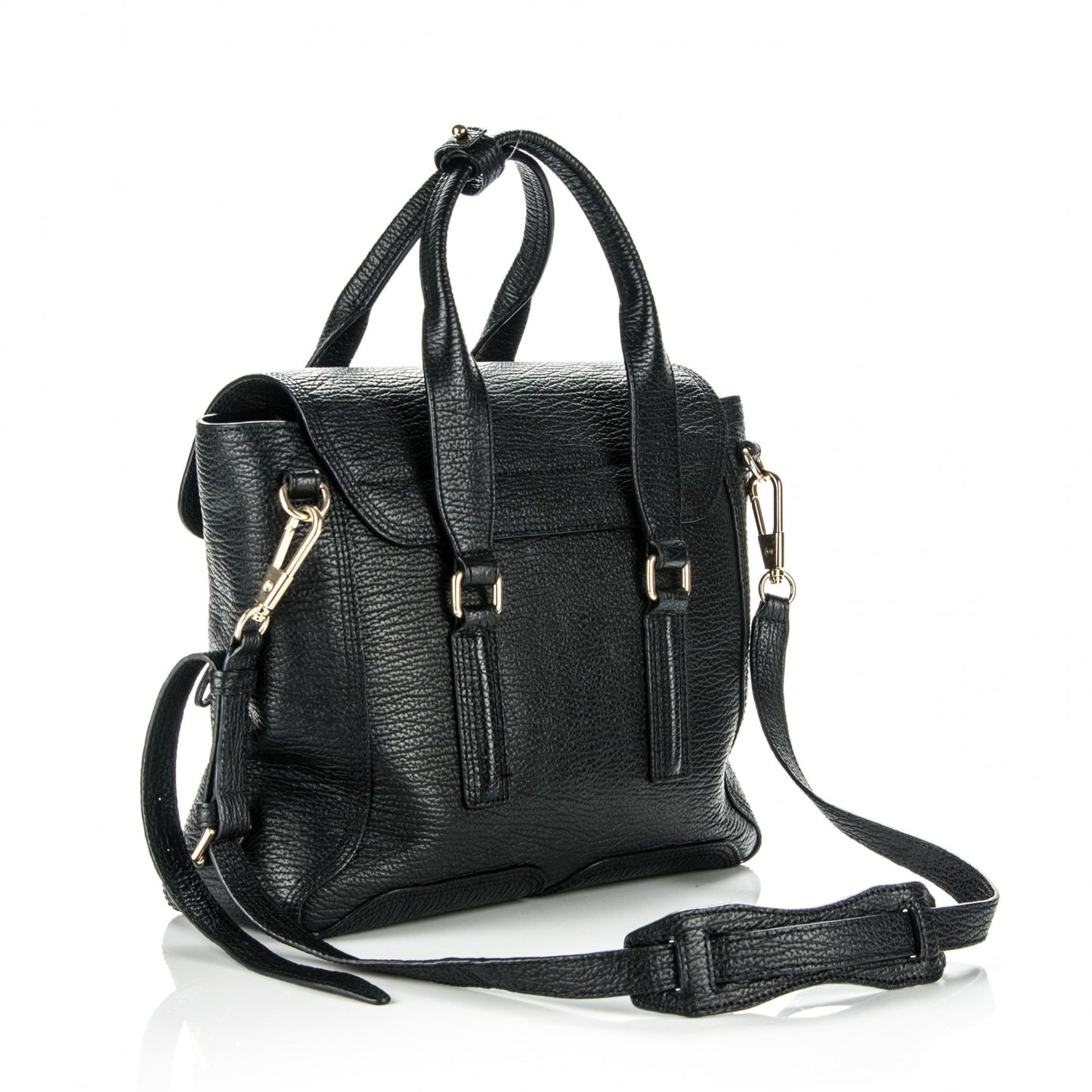 3.1 Textured Calfskin Medium Pashli Satchel Black