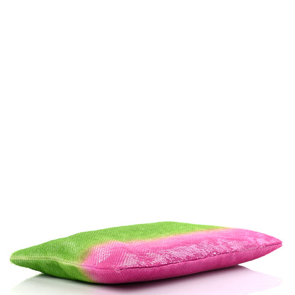 Prada Sequin Ombre Clutch Green Pink 4 of 9