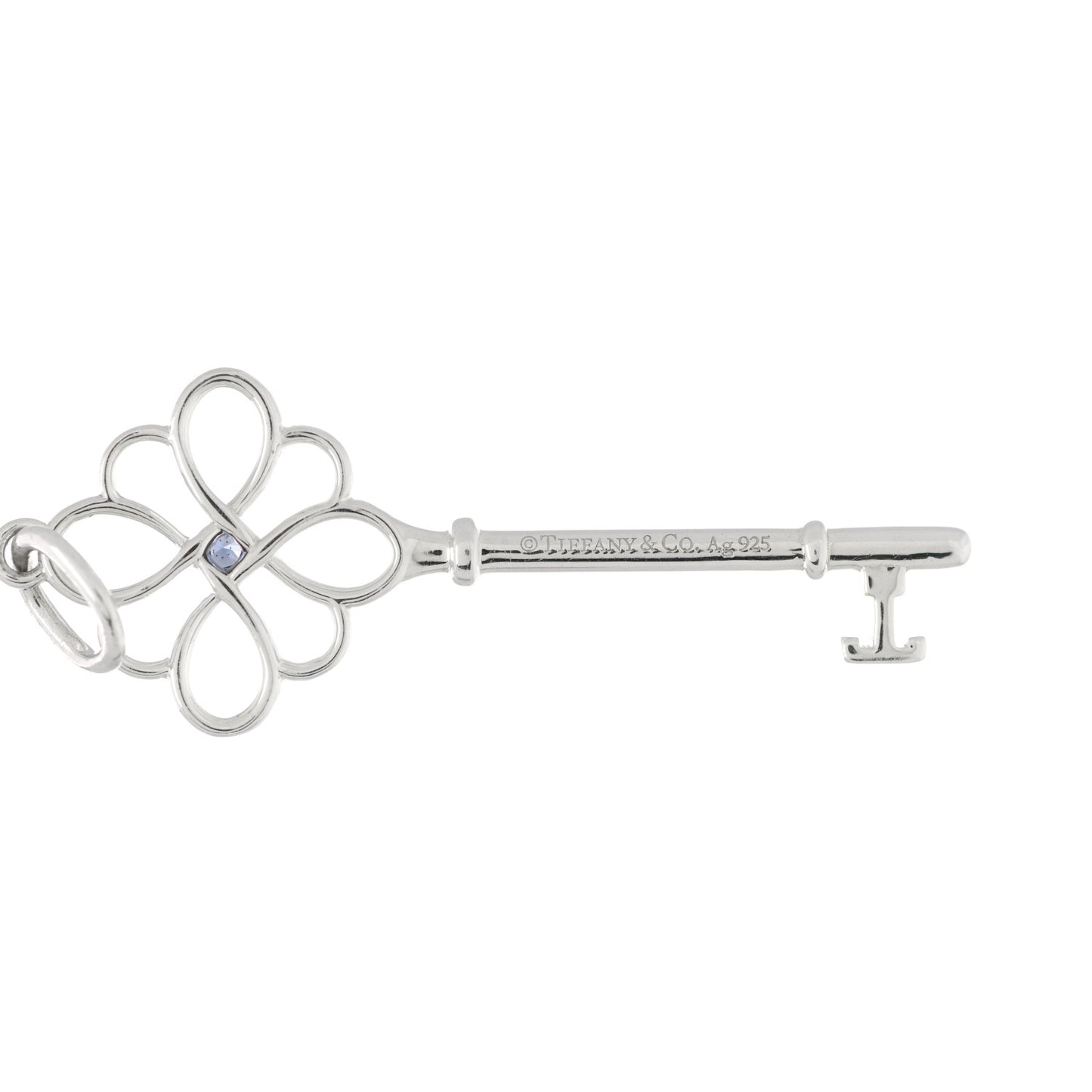 Sterling Silver Sapphire Knot Key Pendant