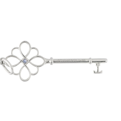 Tiffany Sterling Silver Sapphire Knot Key Pendant 3 of 3