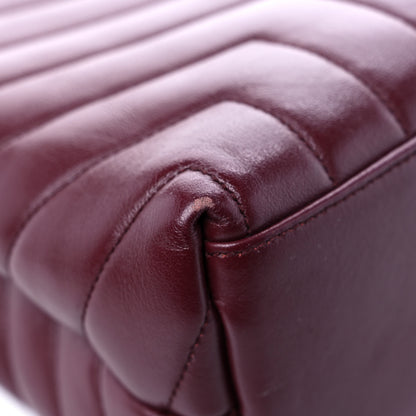 Saint Laurent Calfskin Y Quilted Monogram Medium Loulou Chain Satchel Rouge Legion 10 of 15