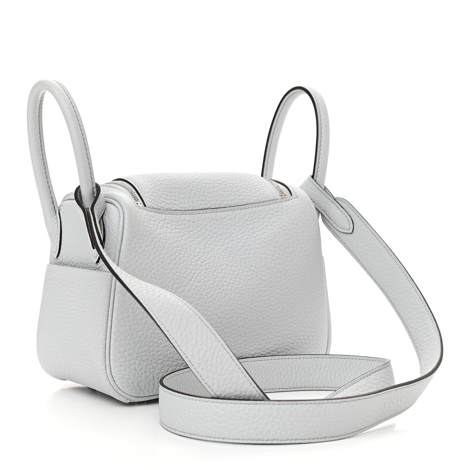 Hermes Taurillon Clemence Mini Lindy 20 Bleu Pale 3 of 10