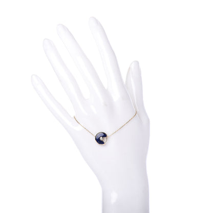 Cartier 18K Yellow Gold Diamond Lapis Lazuli Amulette de Cartier Bracelet 2 of 6