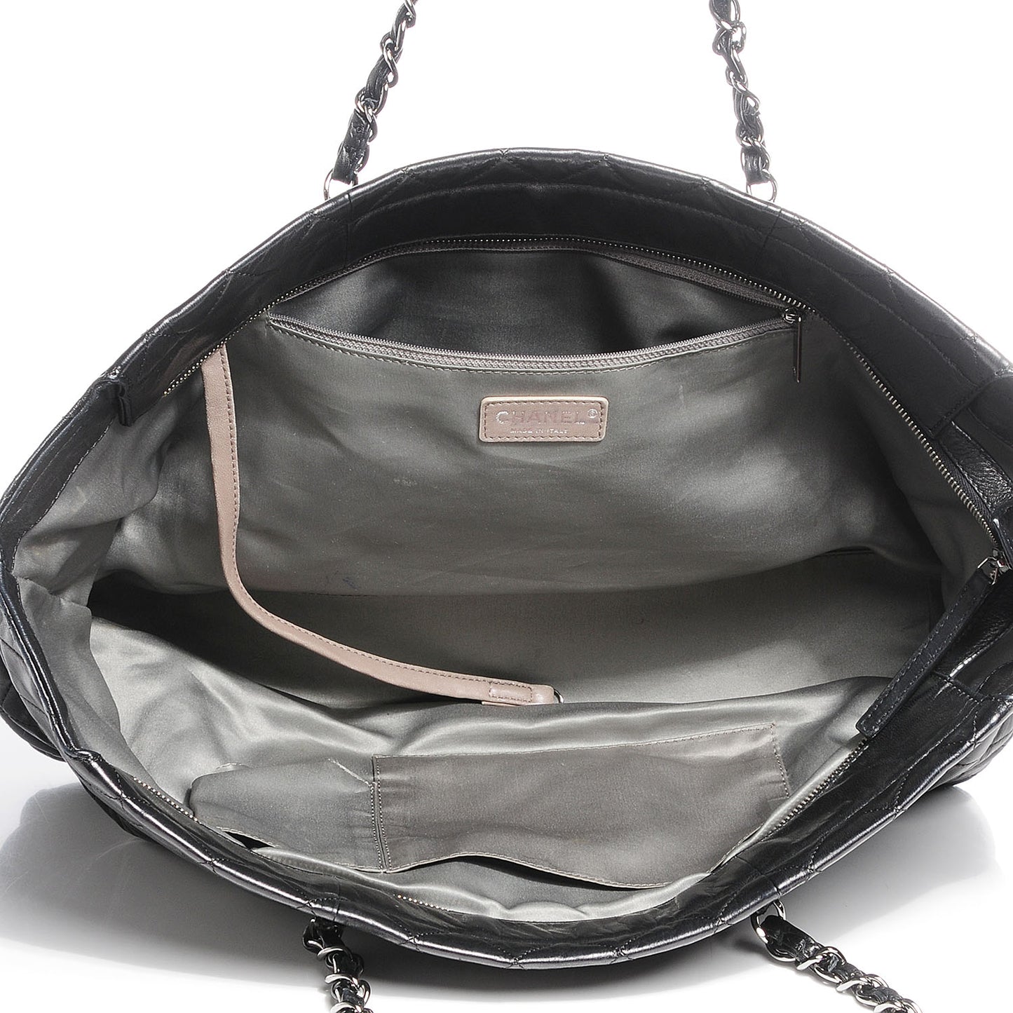 Lambskin East West Sharpei Shopping Tote Black