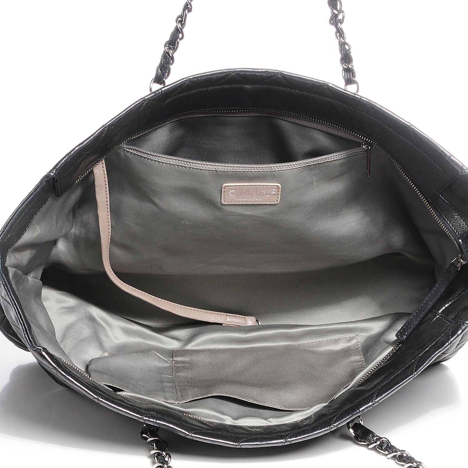 Chanel Lambskin East West Sharpei Shopping Tote Black 6 of 7