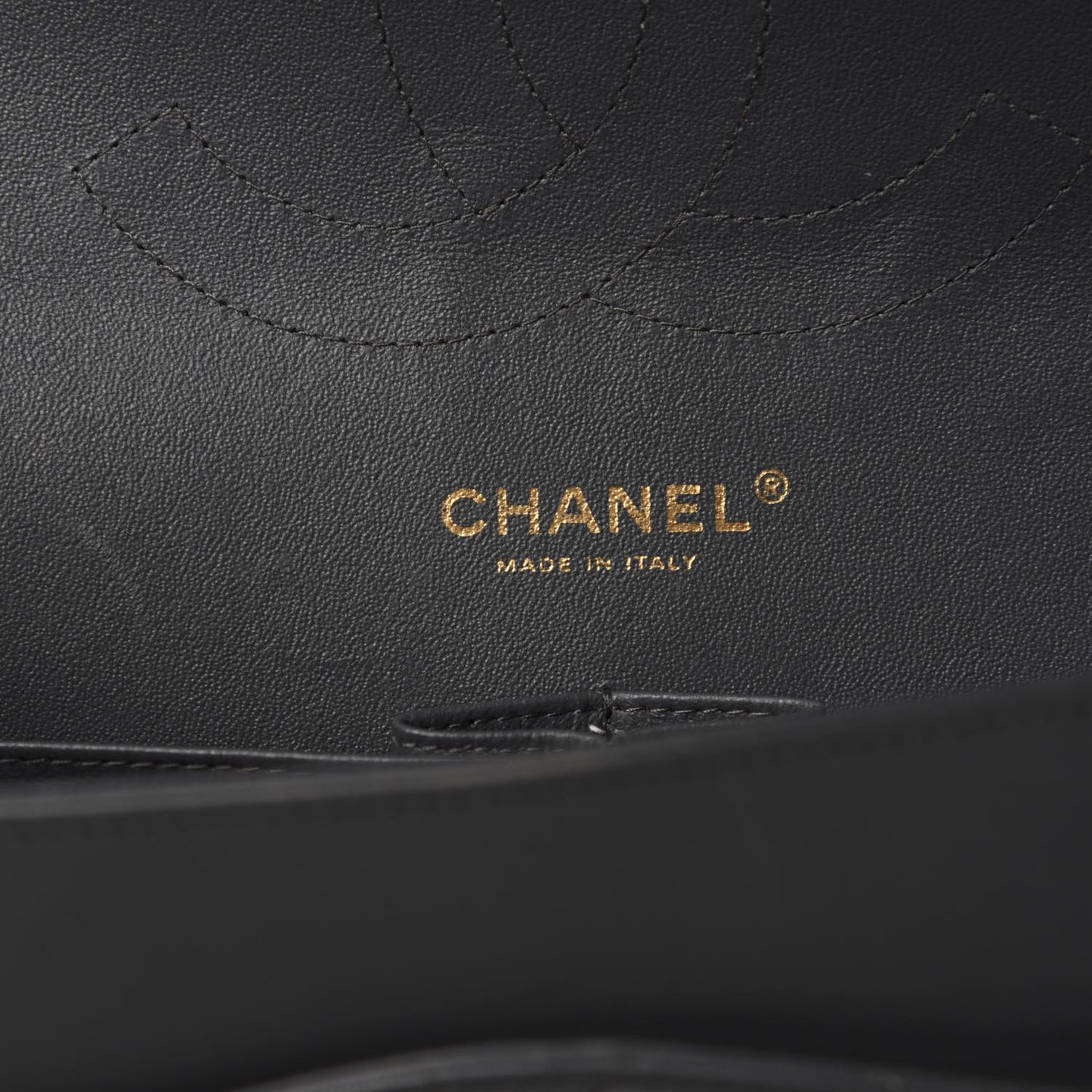 Lambskin Quilted Jumbo Double Flap Dark Grey