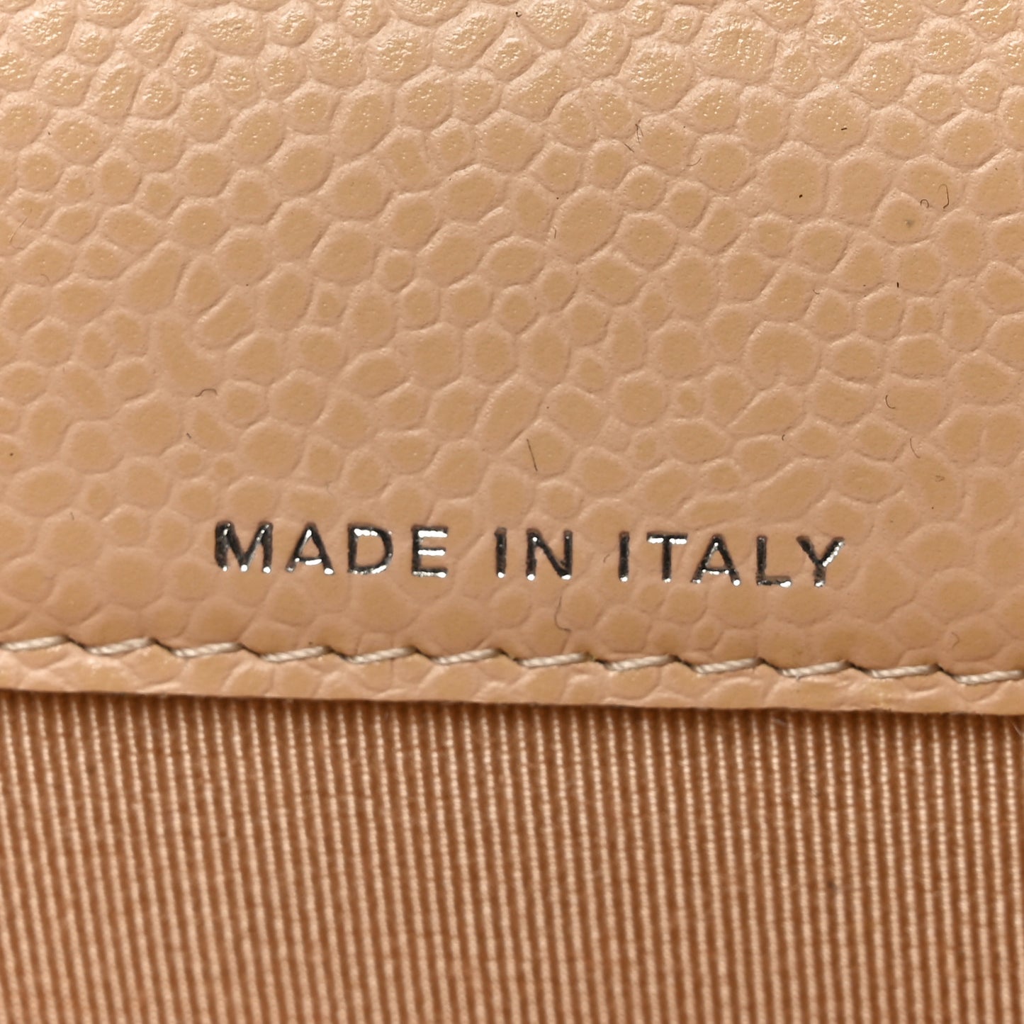 Caviar Quilted Flap Card Holder Wallet Beige
