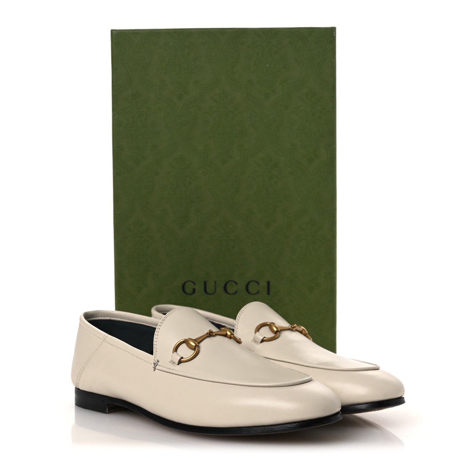 Gucci Lambskin Womens Brixton Horsebit Loafers 38 Mystic White 12 of 12