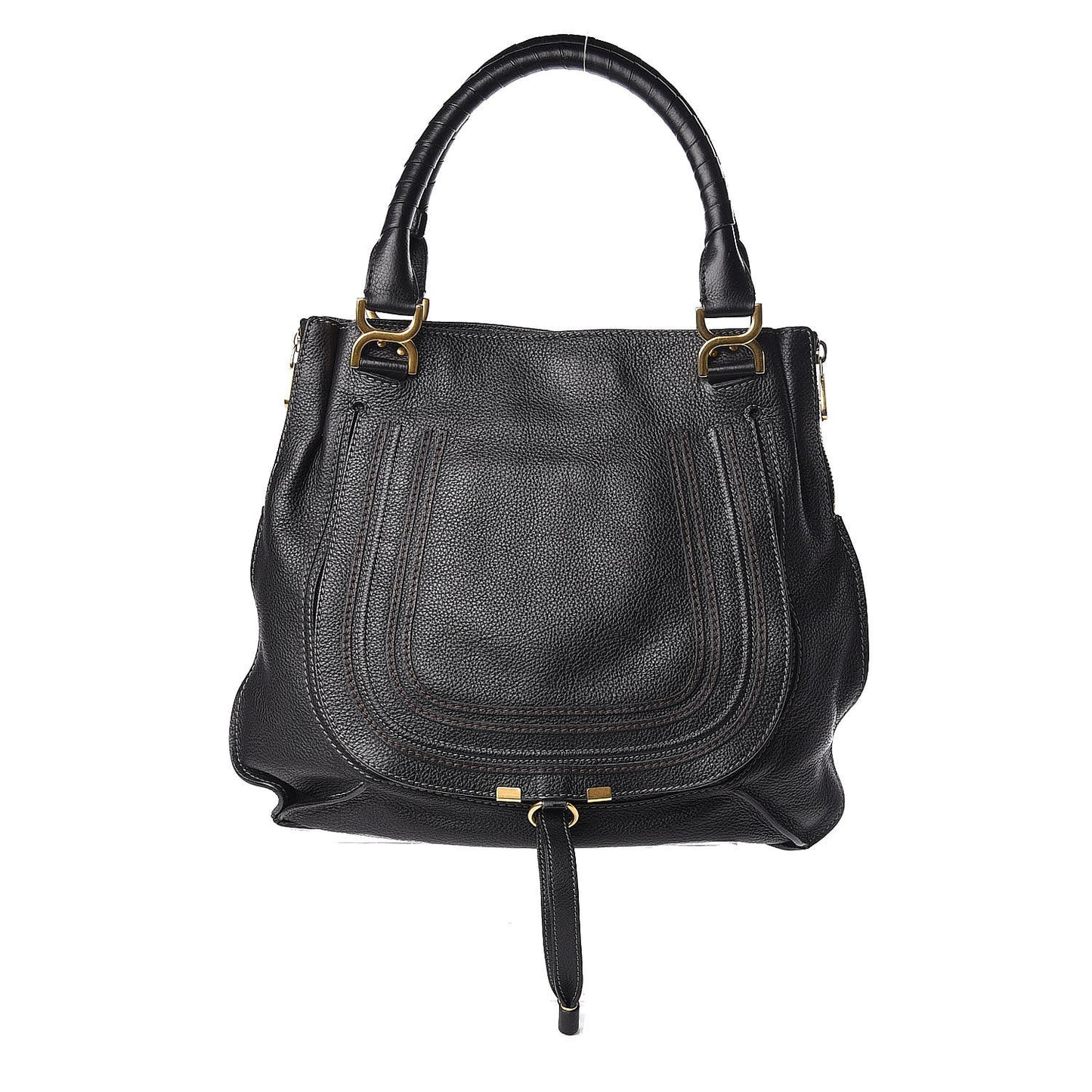 Calfskin Large Marcie Tote Black