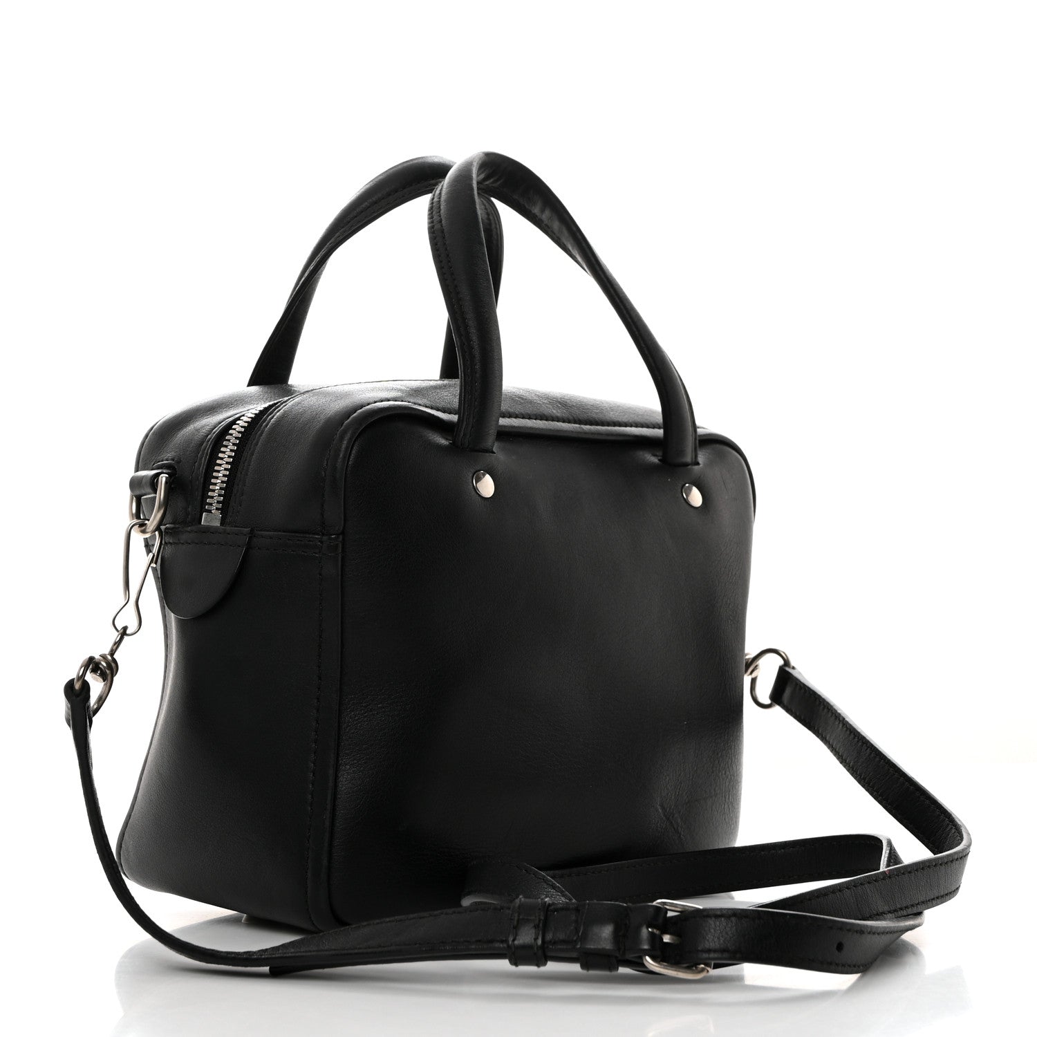 Balenciaga Shiny Day Calfskin XS Triangle Square Bag Black 2 of 10