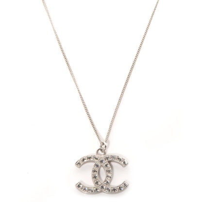 Chanel Crystal Baguette CC Necklace Silver 1 of 7