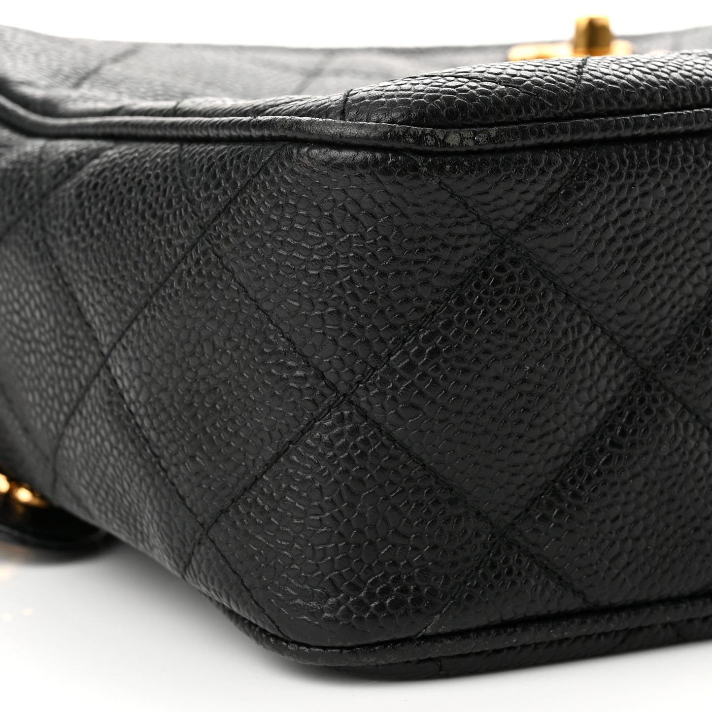 Caviar Quilted Camera Case Black