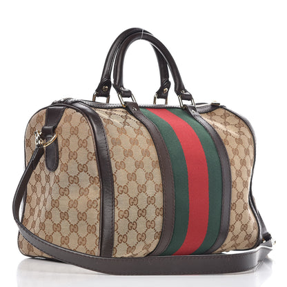 Gucci Monogram Vintage Web Medium Boston Dark Brown 3 of 29
