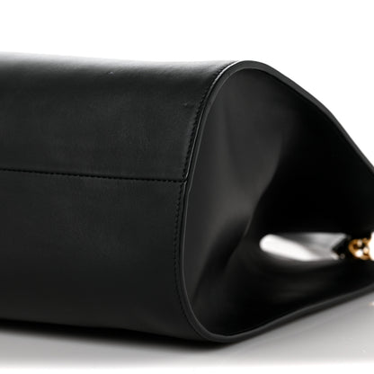 Salvatore Ferragamo Calfskin Gancini Trifolio Tote Bag Black 8 of 10