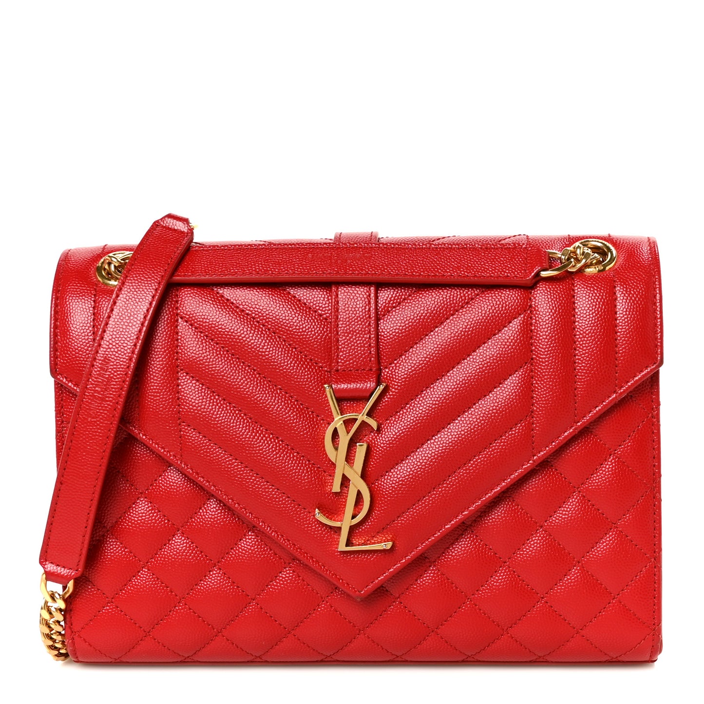 Grain De Poudre Textured Mixed Matelasse Triquilt Medium Monogram Satchel New Red