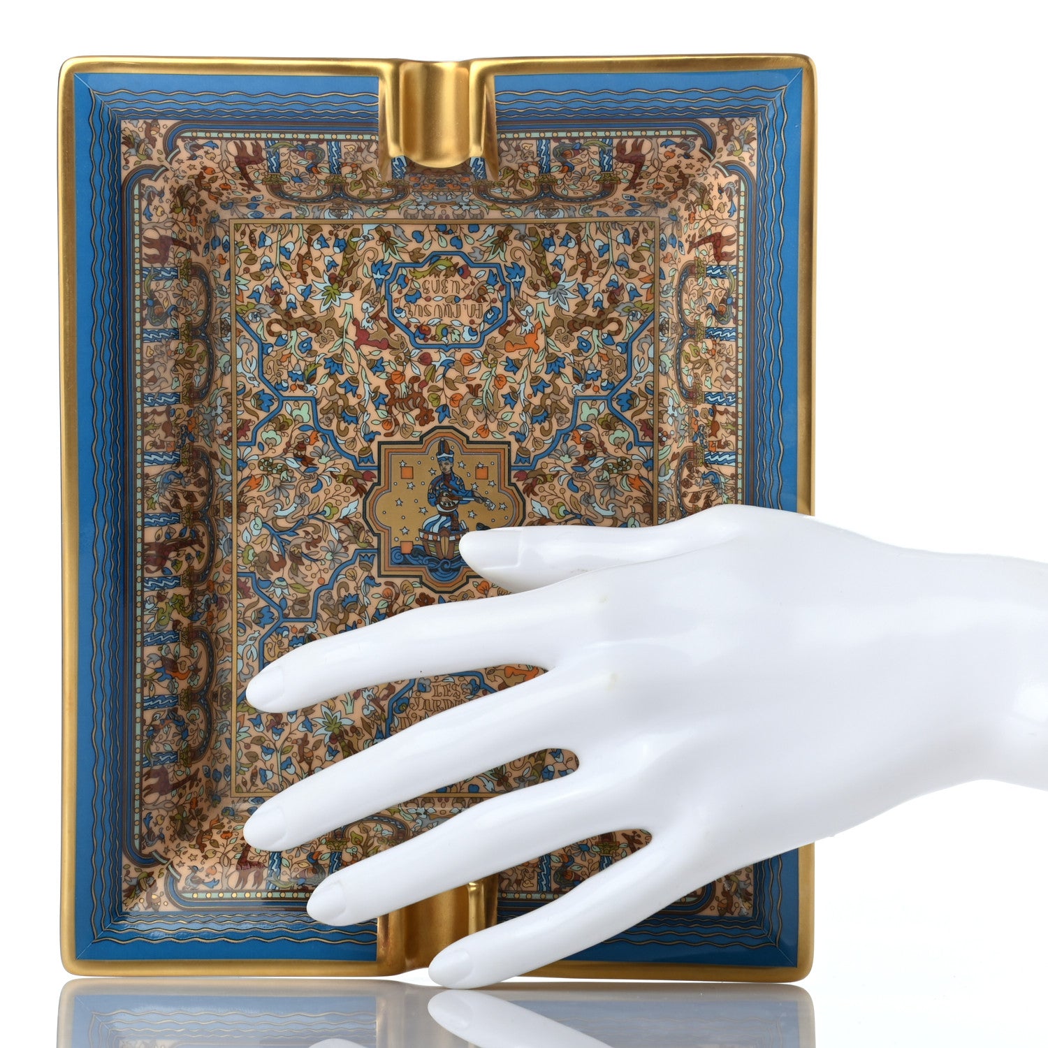 Hermes Porcelain Les Jardins D'Armenie Ashtray 2 of 7