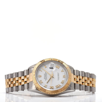 Rolex Stainless Steel 18K Yellow Gold 36mm Oyster Perpetual Datejust Watch White Roman 16263 2 of 5