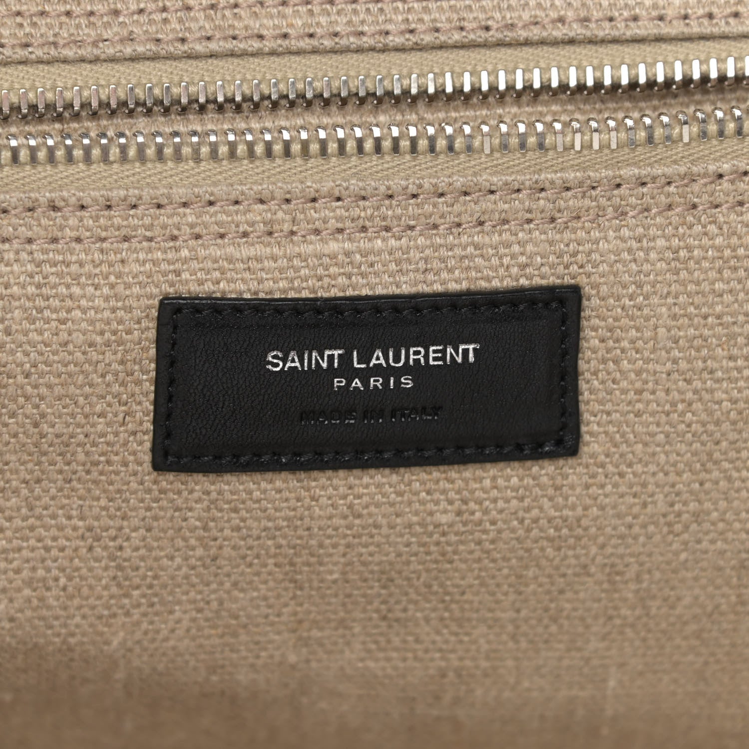 Saint Laurent Linen Calfskin Rive Gauche Tote Optic White 6 of 13
