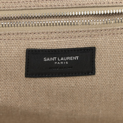 Saint Laurent Linen Calfskin Rive Gauche Tote Optic White 6 of 13
