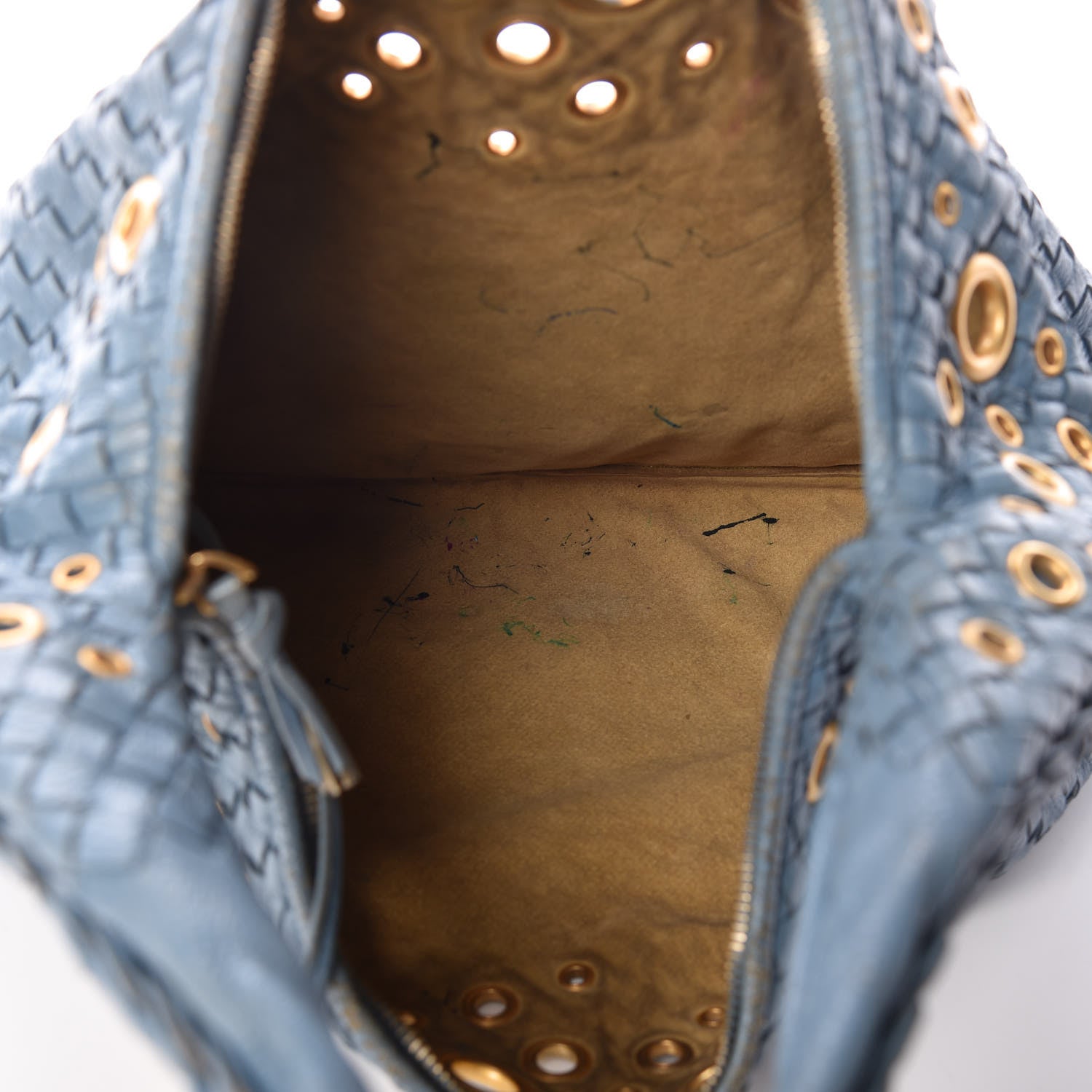 Bottega Veneta Nappa Intrecciato Grommet Large Veneta Hobo Blue 8 of 20