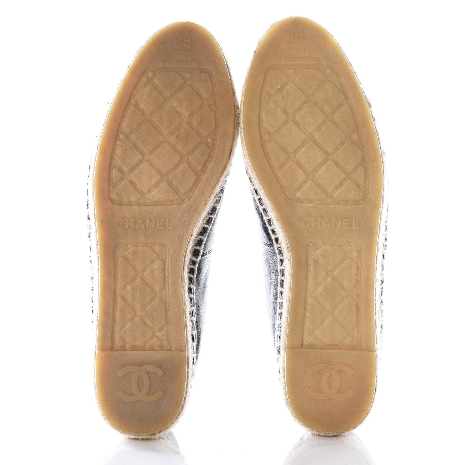 Chanel Lambskin CC Espadrilles 38 Black 6 of 10
