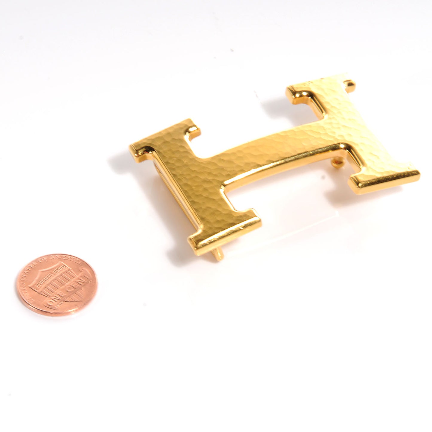 32mm Martelee H Belt Buckle Gold