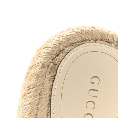 Gucci Raffia Interlocking G Flat Slide Espadrille Sandals 36.5 White 10 of 10