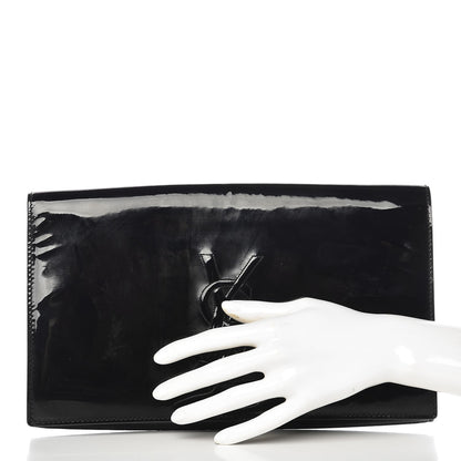 Saint Laurent Patent Monogram Large Belle De Jour Clutch Black 2 of 5
