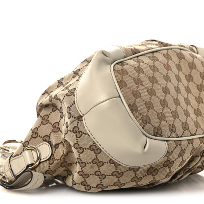 Gucci Monogram Margaux Calfskin Medium Sukey Top Handle Bag Beige Ebony Mystic White 9 of 12