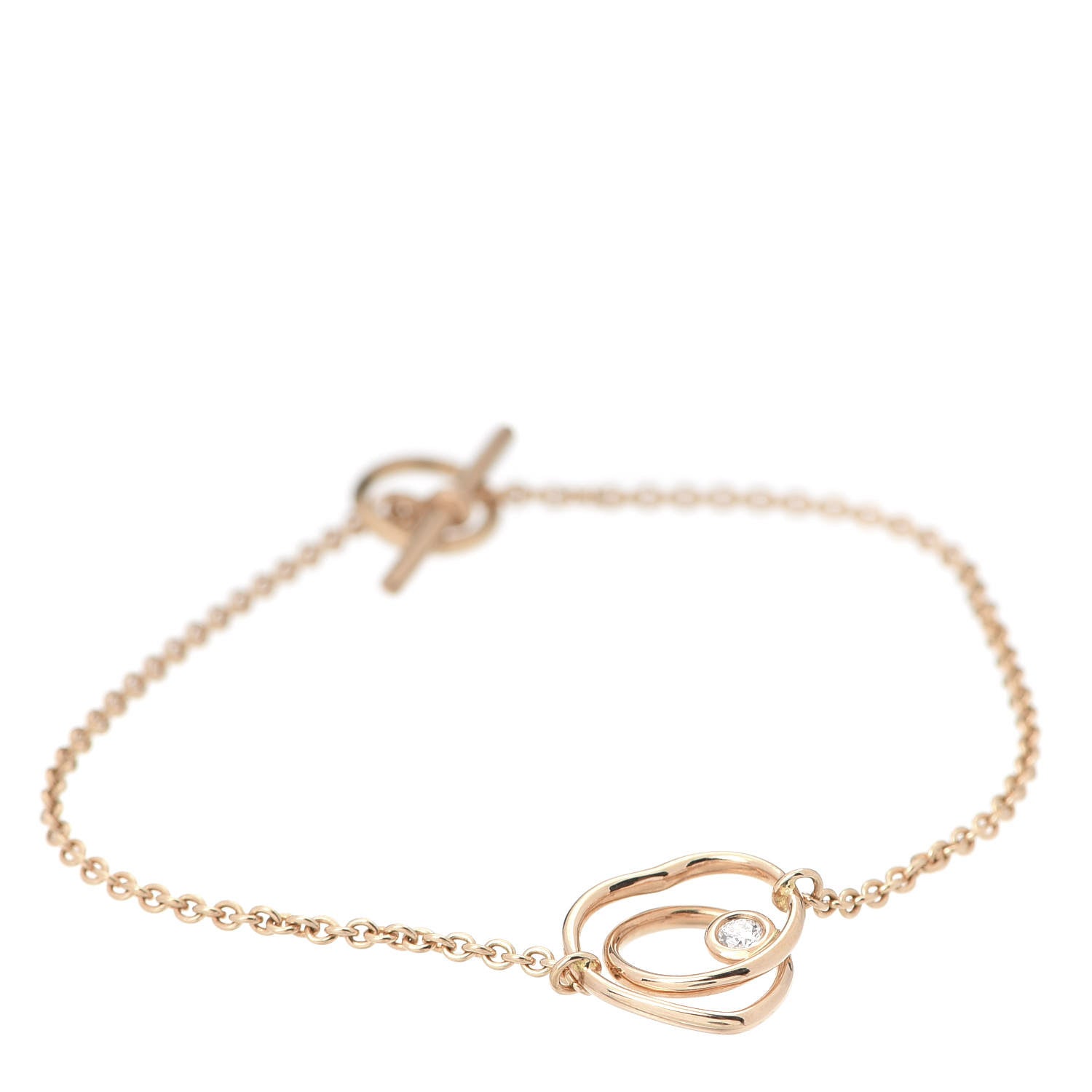 Hermes 18K Rose Gold Diamond TPM Vertige Coeur Bracelet ST 1 of 6