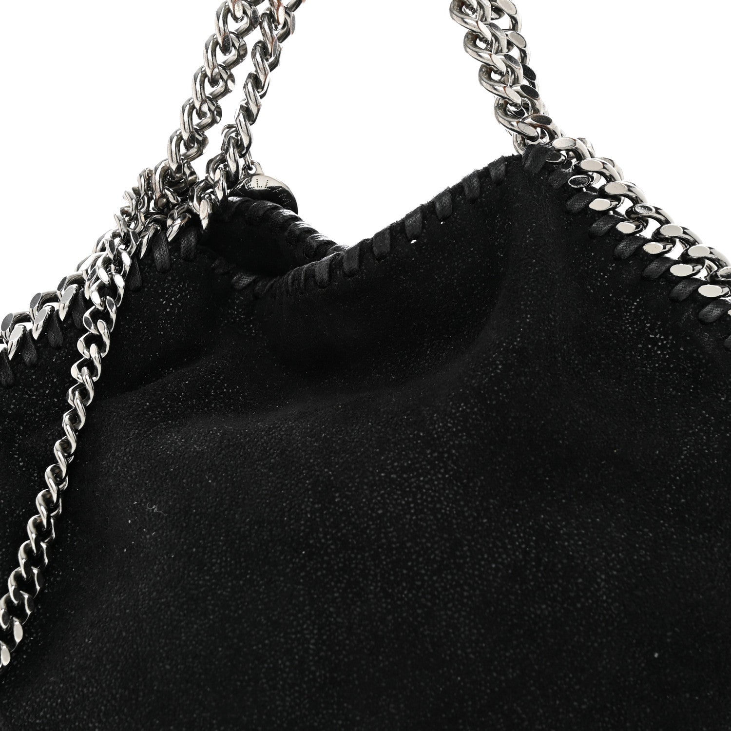 Stella McCartney Shaggy Deer Mini Falabella Fold Over Tote Black 8 of 11