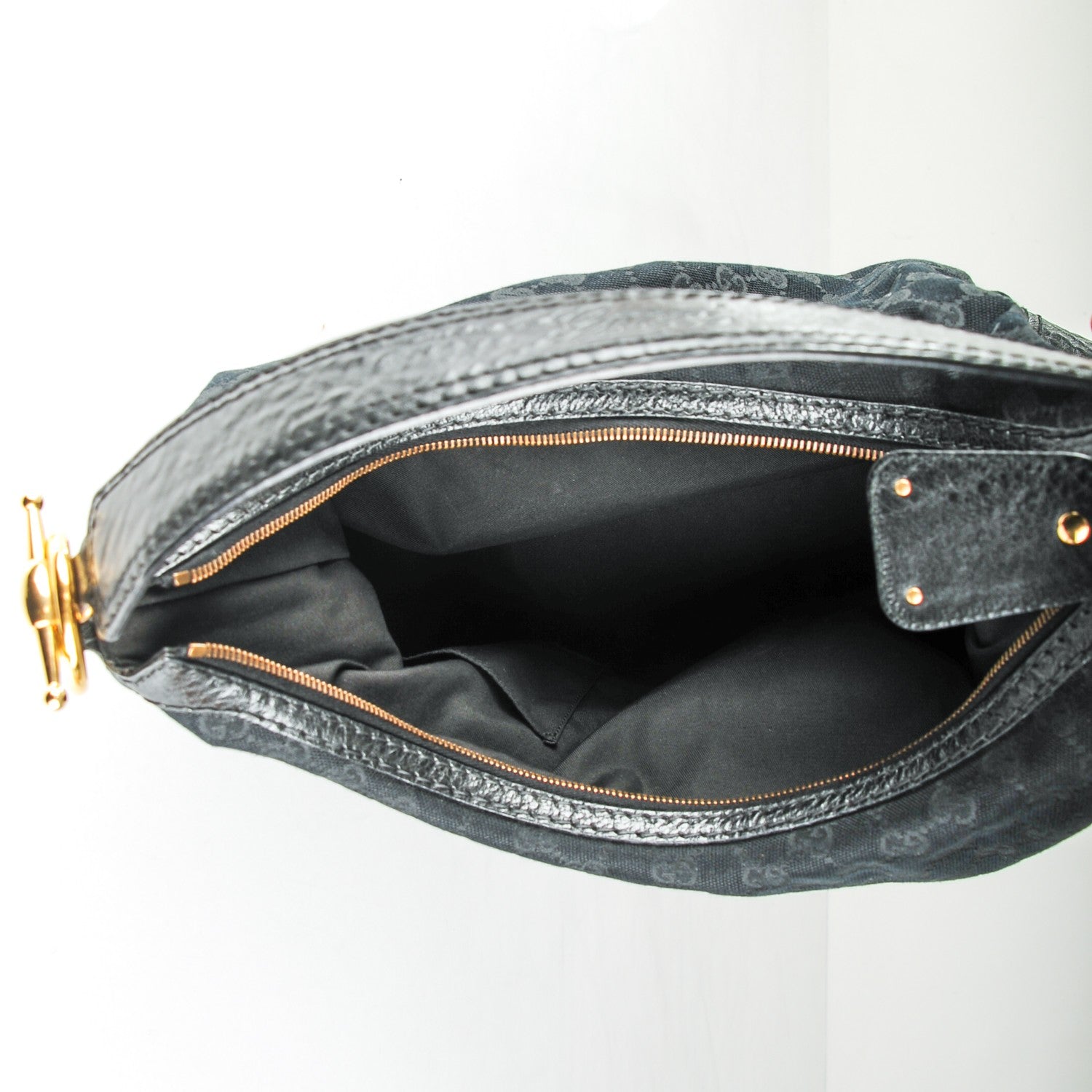 Gucci Monogram Medium Jockey Hobo Black 5 of 7