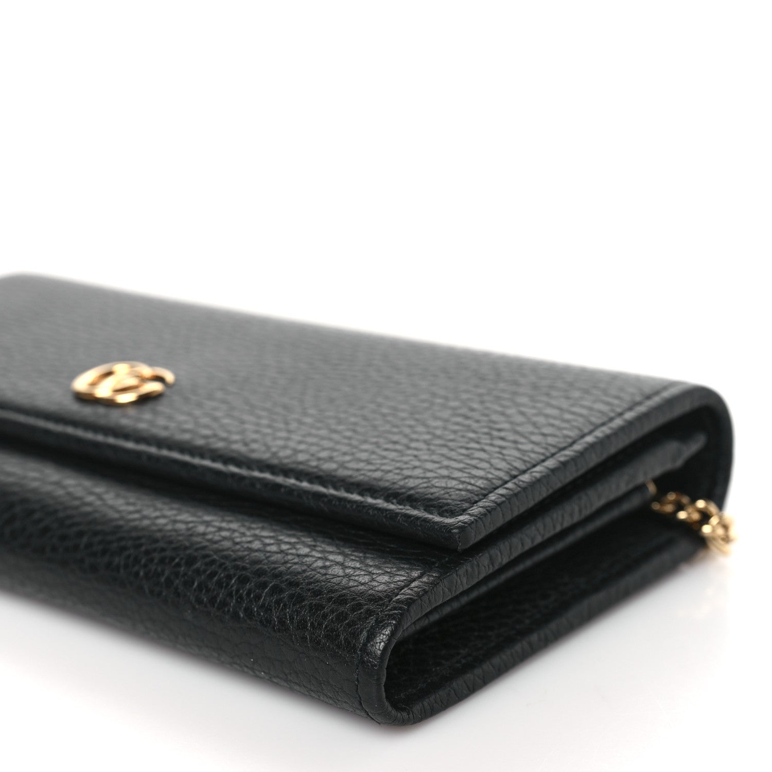 Gucci Dollar Calfskin Petite GG Marmont Wallet Chain Bag Black 9 of 9