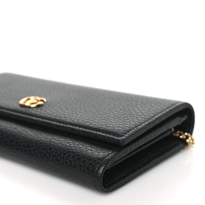 Gucci Dollar Calfskin Petite GG Marmont Wallet Chain Bag Black 9 of 9