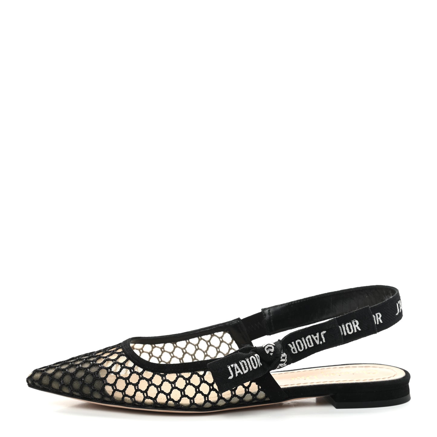 Resille Lambskin Ribbon J'Adior Slingback Ballet Flats 37 Black
