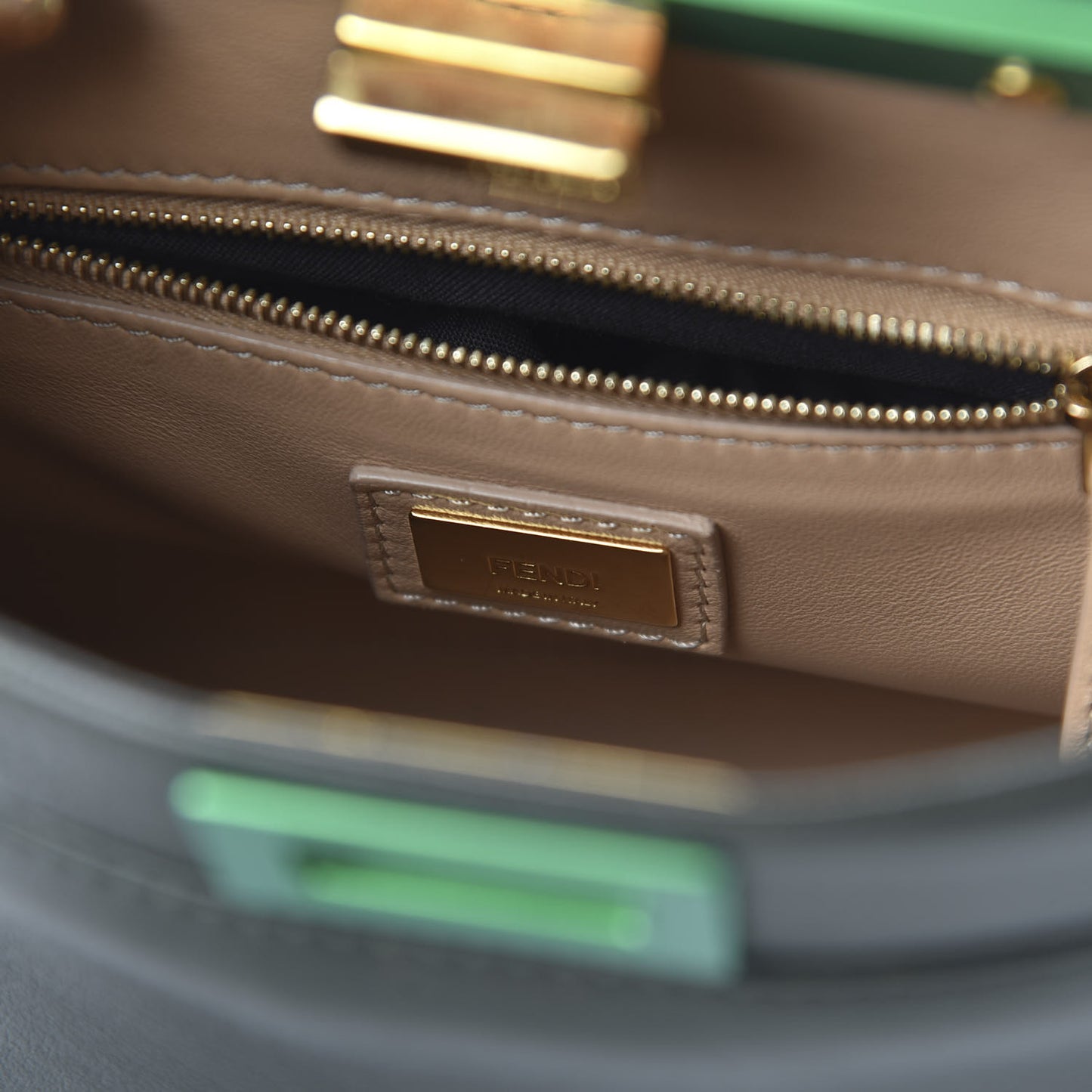 Nappa Colorblock Mini Peekaboo Iconic Satchel Oliva Vacchetta Powder Pink