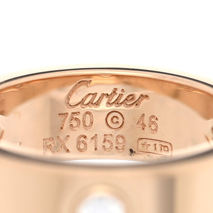 Cartier 18K Pink Gold 3 Diamond 5.5mm LOVE Ring 46 3.75 4 of 4