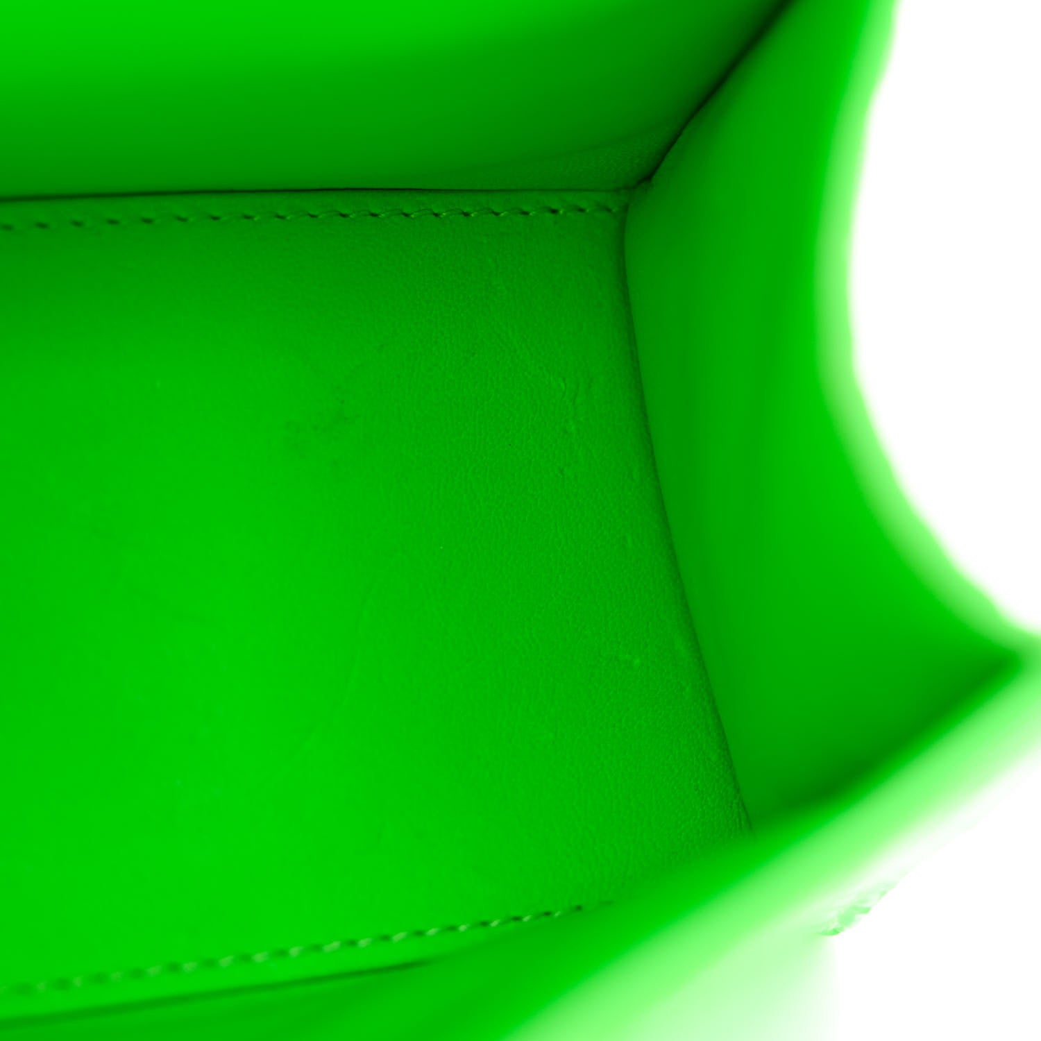 Balenciaga Shiny Calfskin Crocodile Embossed Hourglass Top Handle Bag XS Fluo Green 11 of 18