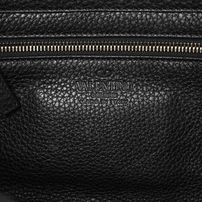 Valentino Garavani Grained Calfskin Small Rockstud Tote Black 7 of 9