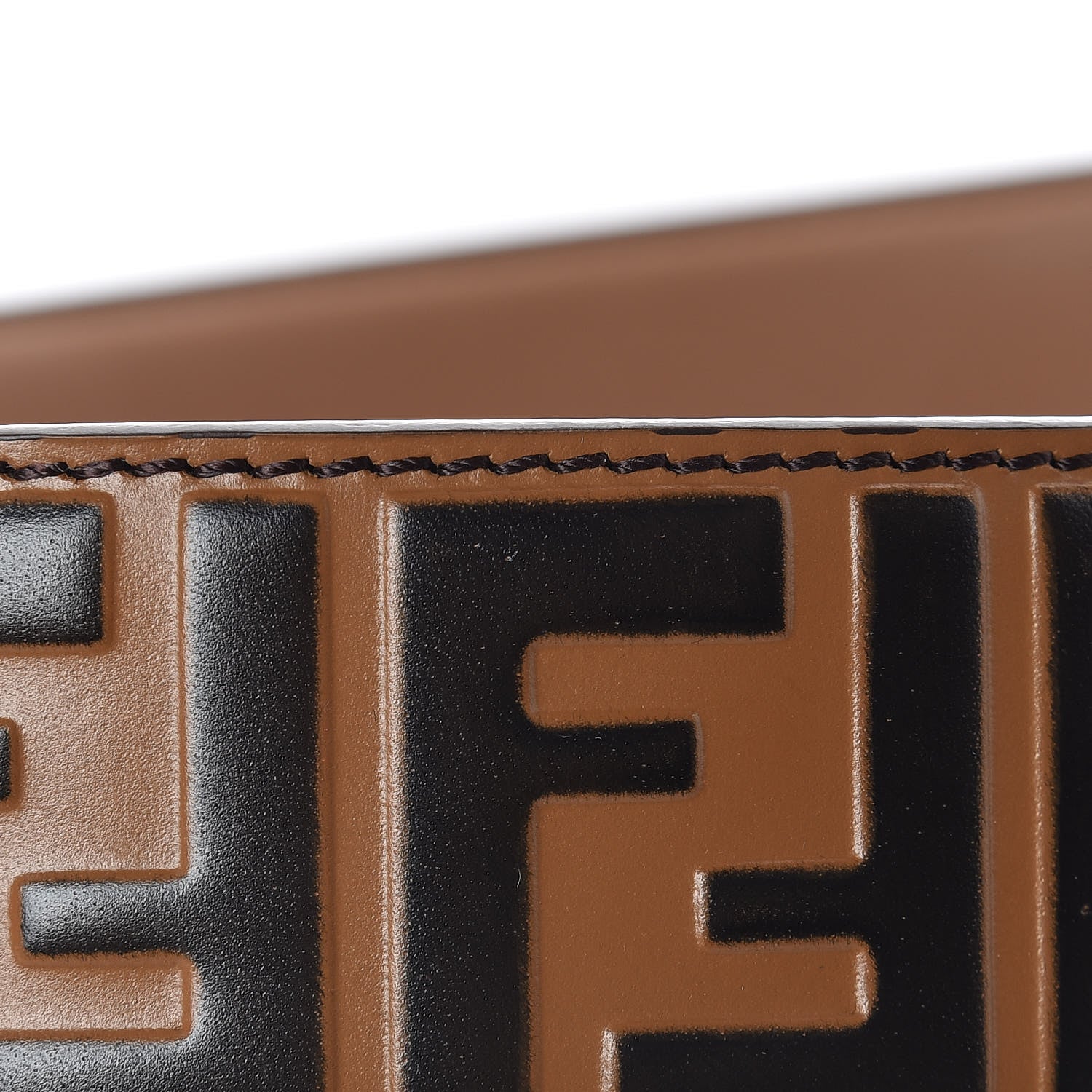 Fendi Calfskin FF 1974 Embossed Strap You Tobacco Black 8 of 9