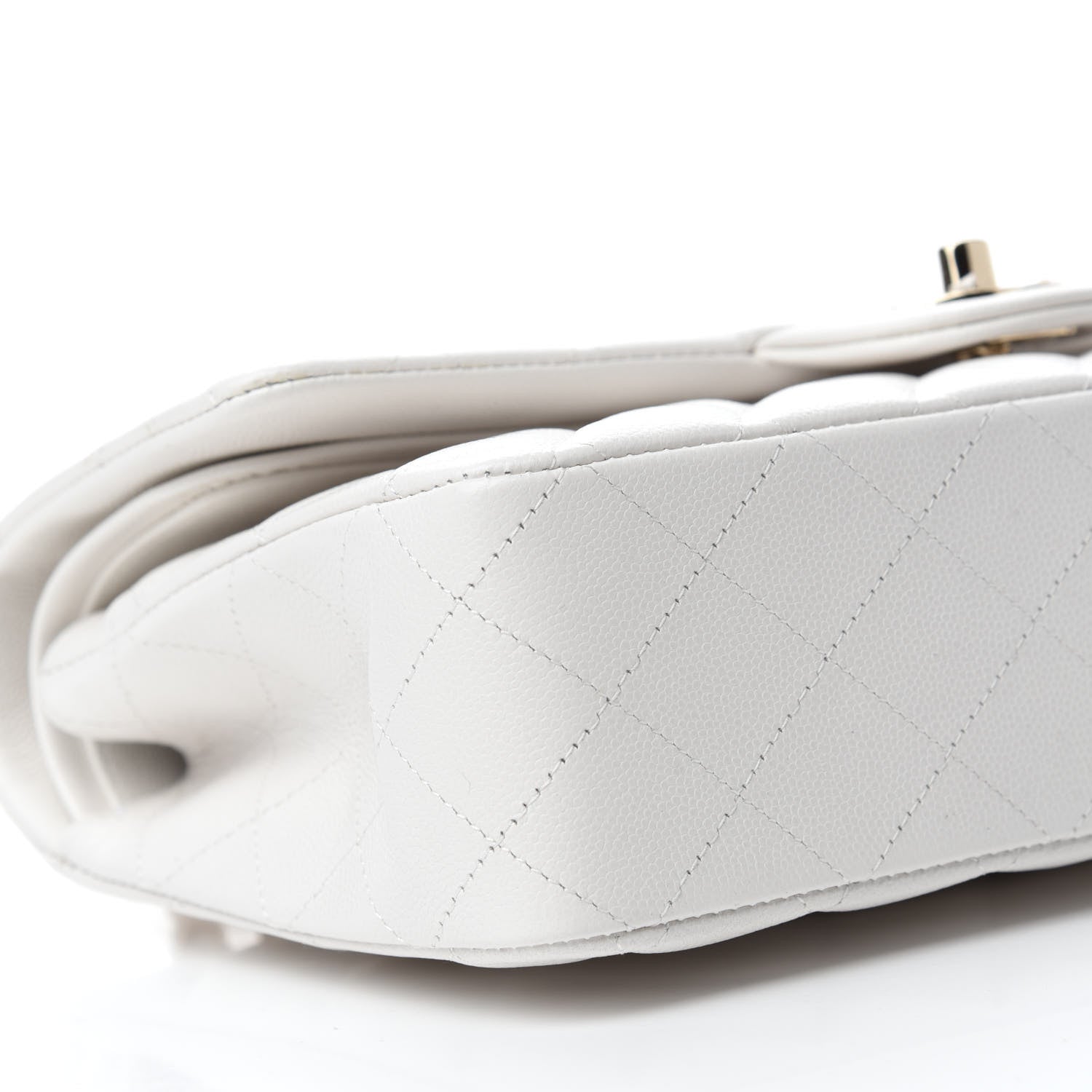 Chanel Caviar Quilted Medium Double Flap White 6 of 12