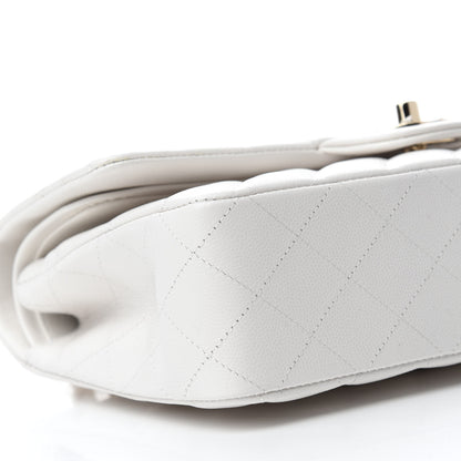 Chanel Caviar Quilted Medium Double Flap White 6 of 12