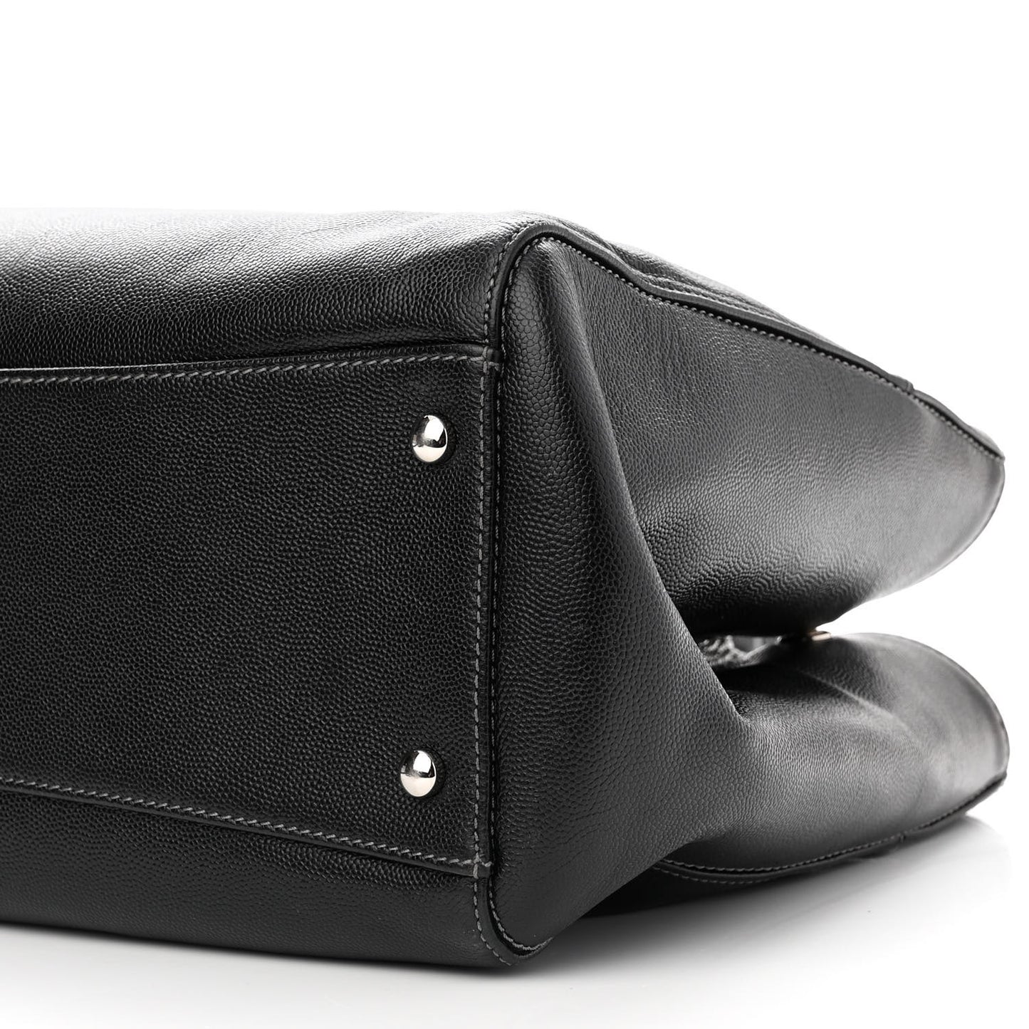 Caviar Medium Cerf Executive Shopper Tote Black