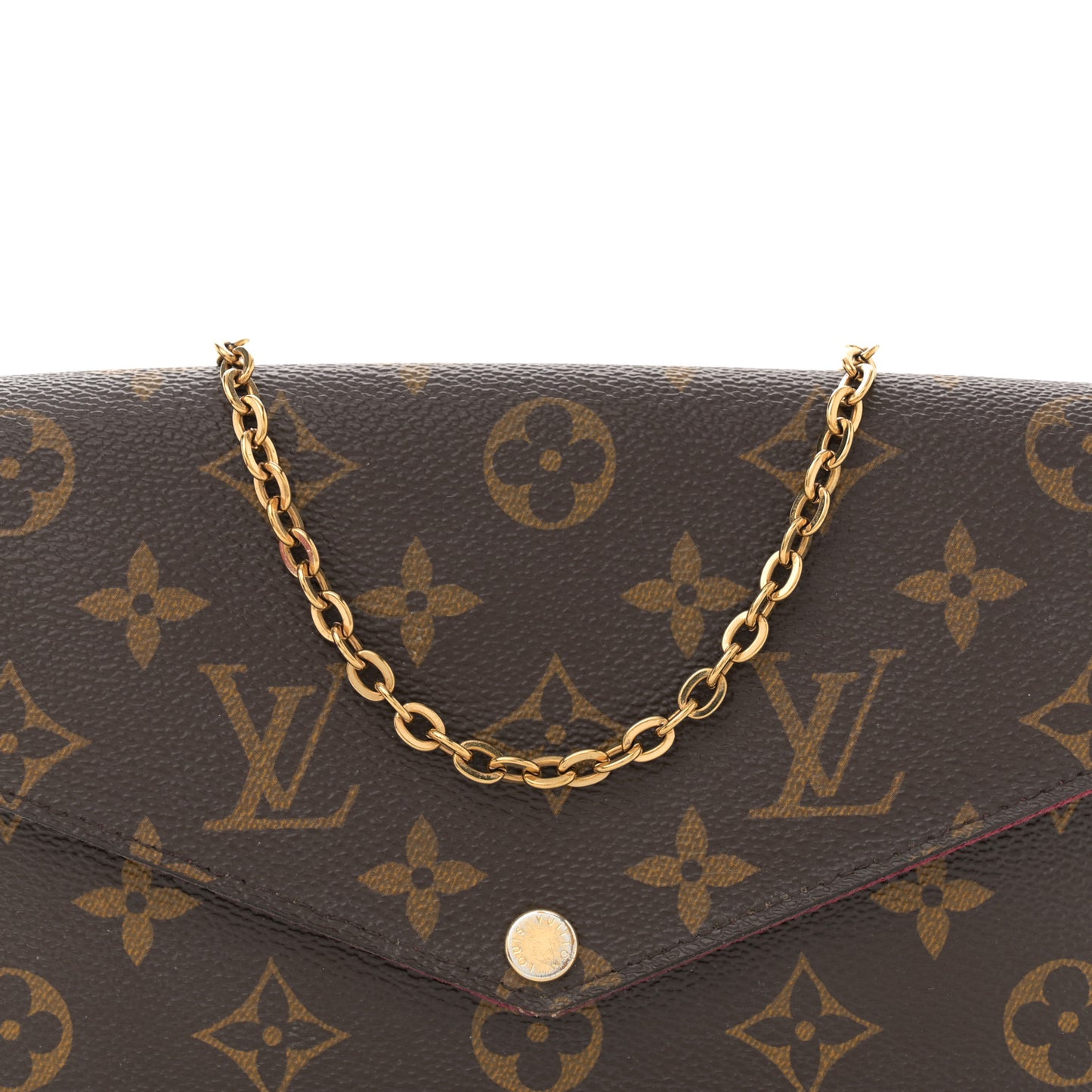 Monogram Pochette Felicie Chain Wallet Fuchsia
