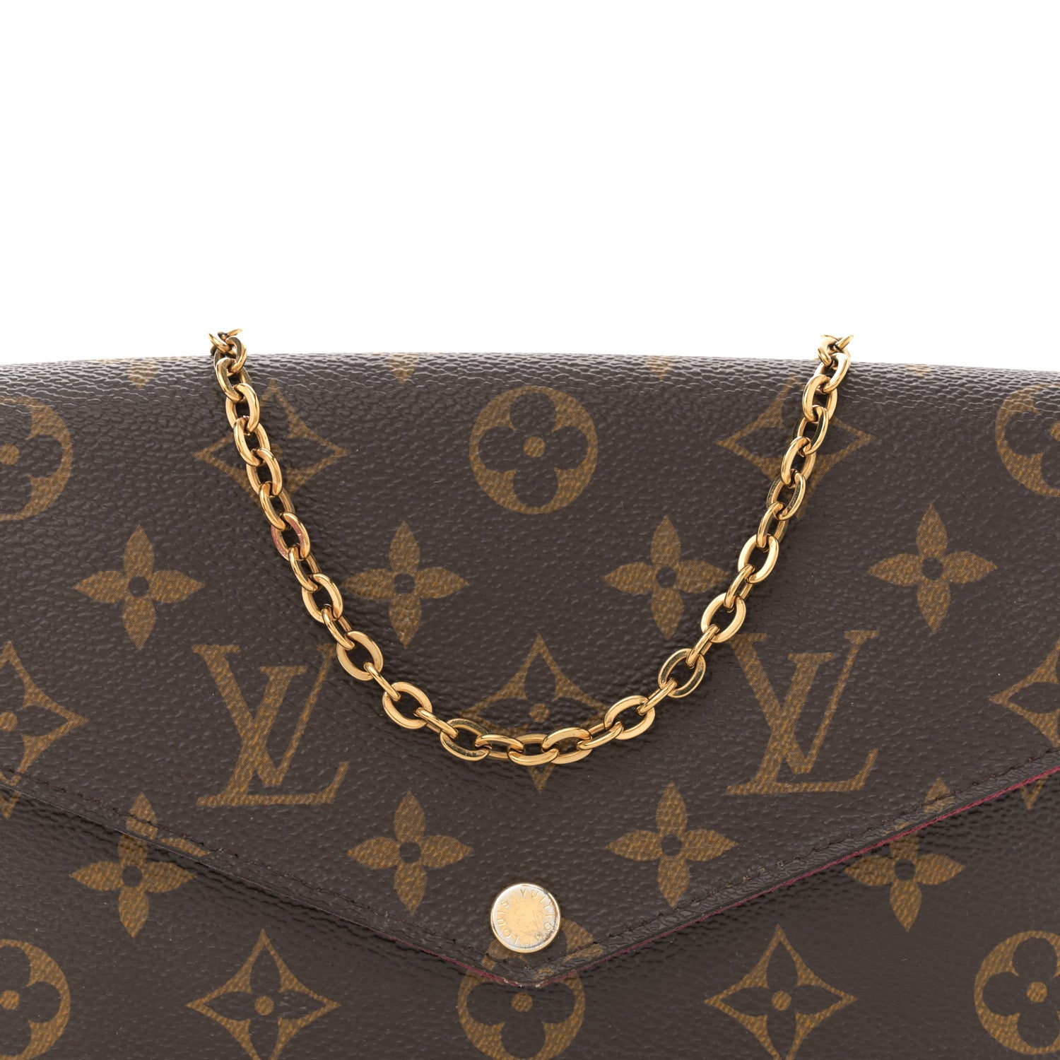 Louis Vuitton Monogram Pochette Felicie Chain Wallet Fuchsia 9 of 16