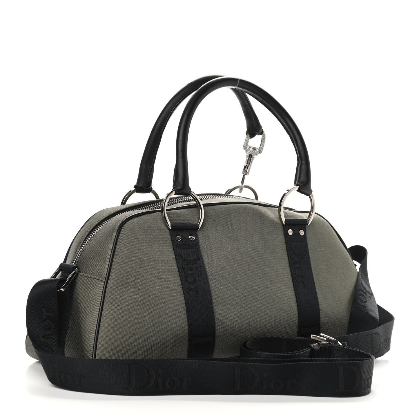 Silk Jersey Crystal Hardcore Bowler Bag Grey Black