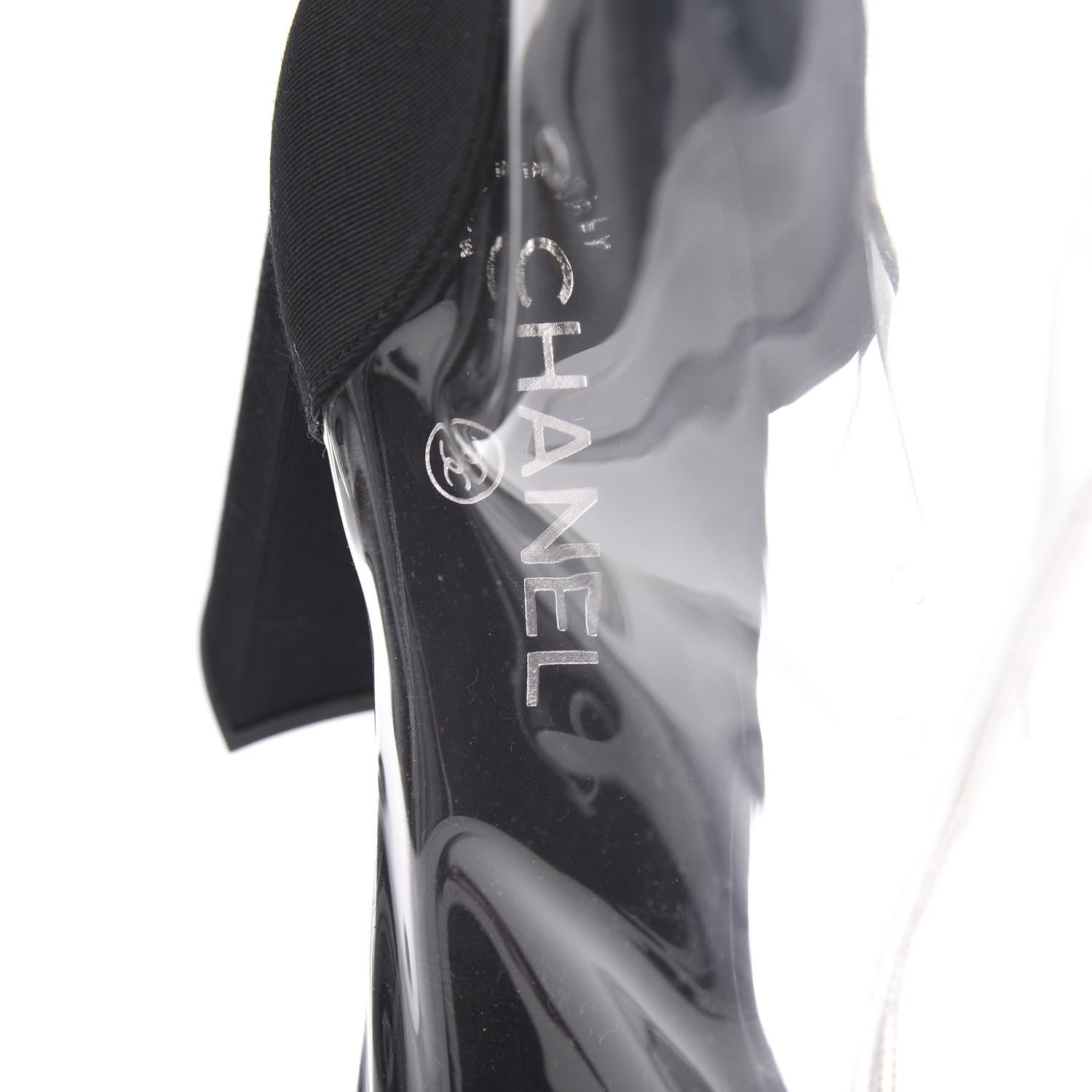 Chanel PVC Grosgrain High Boots 42 Transparent Black 7 of 7