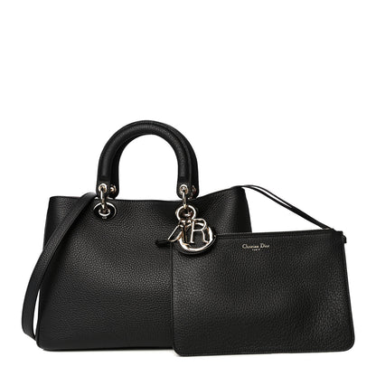 Christian Dior Bullcalf Medium Diorissimo Tote Black Rose Indien 1 of 13